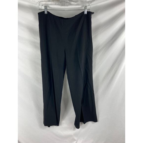Eileen Fisher 100% Merino Wool Black Relaxed Fit Ankle Pant Size Medium - Picture 1 of 6